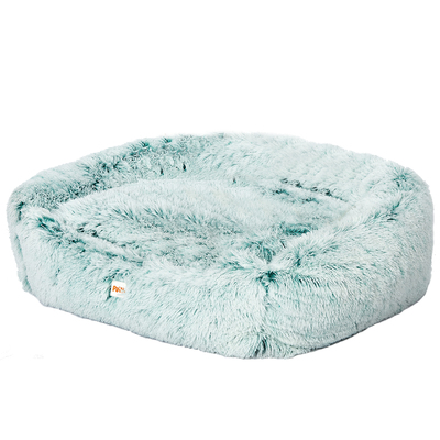Dog Calming Bed Sleeping Kennel Soft Plush Comfy Memory Foam Teal L