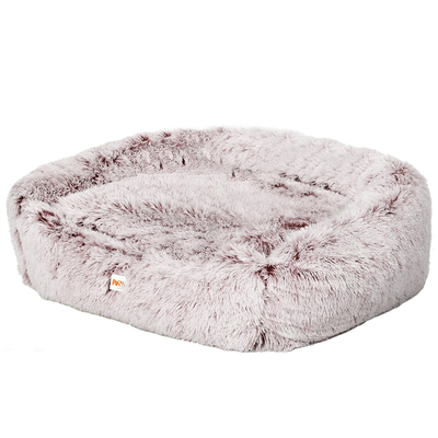 Dog Calming Bed Sleeping Kennel Soft Plush Comfy Memory Foam Pink S