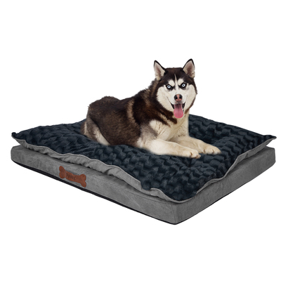 Dog Calming Bed Sleeping Kennel Soft Plush Comfy Memory Foam Mattress Dark Grey M 