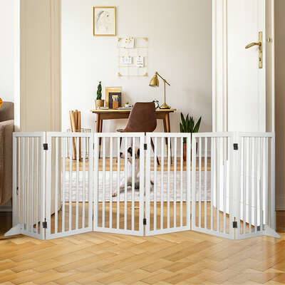 Pet Gate White 6 Panels 139x80x1.8cm