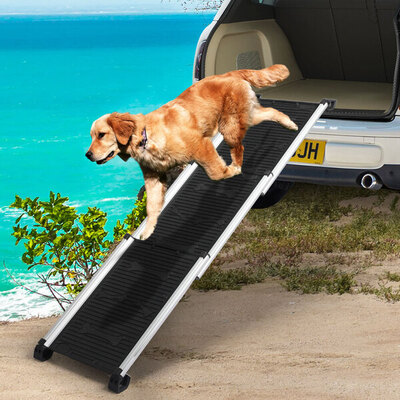 Dog Ramp Pet Stairs Steps Ramps Ladder Foldable Portable Aluminum Non-slip
