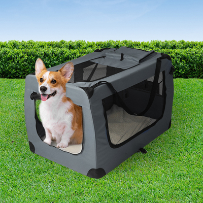 Pet Travel Carrier Kennel Folding Soft Sided Dog Crate For Car Cage Large S