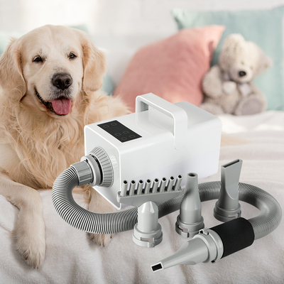 Dog Cat Pet Hair Dryer Grooming Blow Speed Hairdryer Blower Heater Blaster White