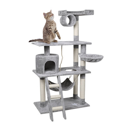 Cat Tree Pet Scratcher Condo Tower Scratching Post Furniture 160cm Grey
