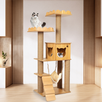 Premium Cat Tree Scratching Post: Fun and Stylish 132cm Tower for Cats