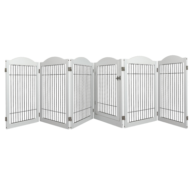 6 Panels Pet Dog Playpen Puppy White