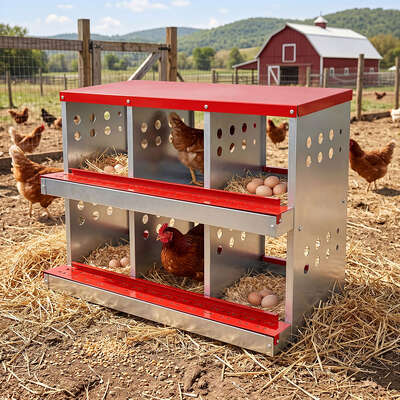 Chicken Nesting Box 6 Hole 2-Tier Roll Away | EXTG