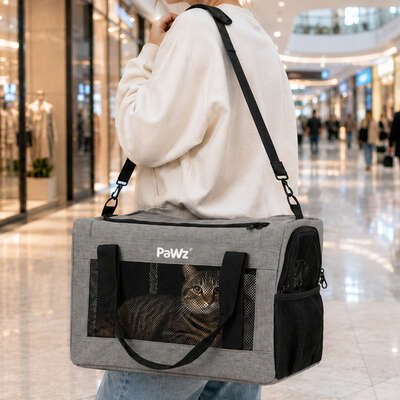 Cat Carrier Airline Approved Gray 42x23x28cm
