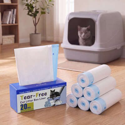 Cat Litter Bags Drawstring White 64x40cm