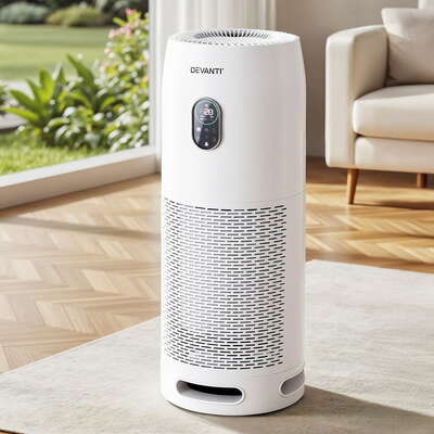 Air Purifier 4-Layer Filter Home Cleaner Removes Dust Smoke Allergens Odour White