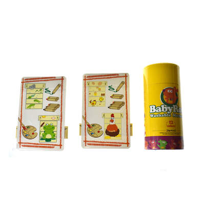 2 x COLOURING WOODEN JACOB'S LADDER WITH 12 COLOURS WASHABLE MARKERS