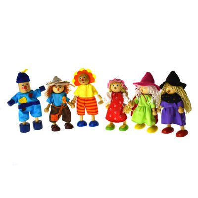 PRICE FOR 6 ASSORTED WIZARD OF OZ FLEXI DOLL 