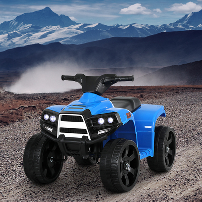 Rigo Kids Ride On Atv Quad Motorbike Car 4 Wheeler Electric Toys Battery Blue