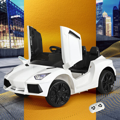 White Electric Car Ride-On Toy