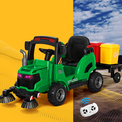 Rigo Kids Electric Street Sweeper Truck, 12V, Green