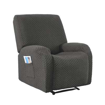 Recliner Chair Cover Storage Pockets Grey | EXTG