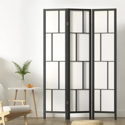 Ashton Room Divider Screen Privacy Wood Dividers Stand 3 Panel Black