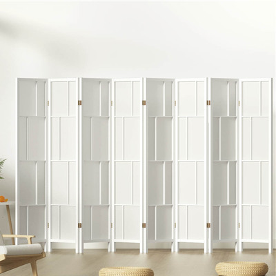 Ashton Room Divider Screen Privacy Wood Dividers Stand 8 Panel White
