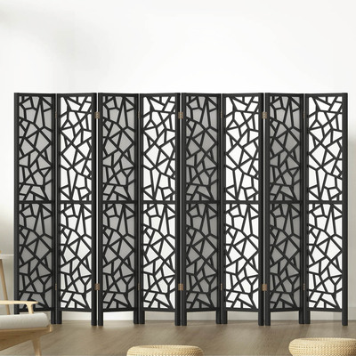 8 Panel Room Divider Screen 325x170cm Clover Black
