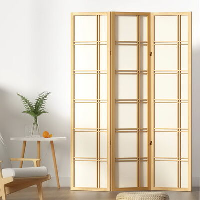 3 Panel Room Divider Screen 132x179cm Nova Natural