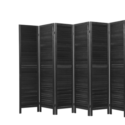  6 Panel Room Divider Screen Privacy Wood Dividers Timber Stand Black