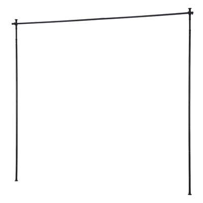 Extendable Room Divider Curtain Rod Adjustable Tension Pole Black