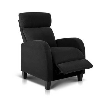 Fabric Reclining Armchair - Black