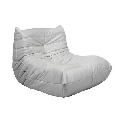 Elegant Floor Chair Caterpillar Sofa Grey - Wood Finish Classic