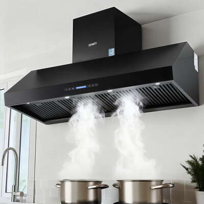 1500mm Commercial BBQ Range Hood Dual Motor W/ Remote Control Black