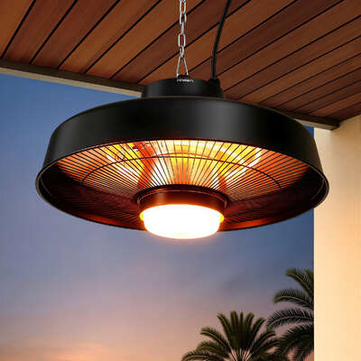 2000W Outdoor Electric Patio Heater Ceiling Mount with LED Light Remote
