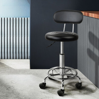 2X Salon Stool Swivel Backrest Chair Barber Hairdressing Hydraulic Height
