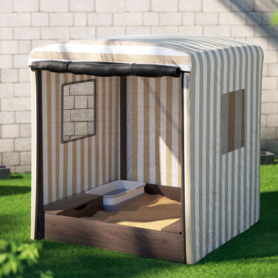 Kids Wooden Sandbox With Canopy & Window