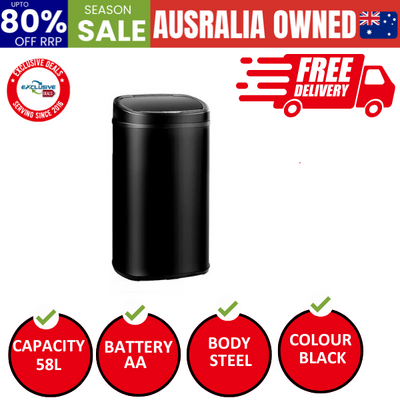 58L Motion Sensor Bin Rubbish Automatic Black