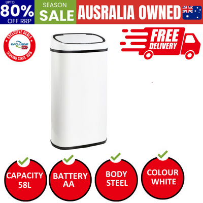 58L Motion Sensor Bin Rubbish Automatic White
