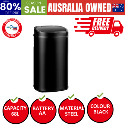 68L Motion Sensor Bin Rubbish Automatic Black