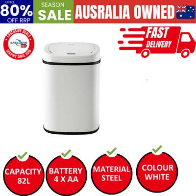 82L Motion Sensor Bin Rubbish Automatic White