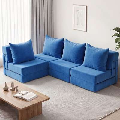 Modular Sofa Bed King Velvet