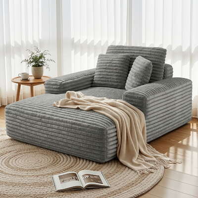 Outdoor Sofa Bed Recliner Lounge Chair Grey | EXTG