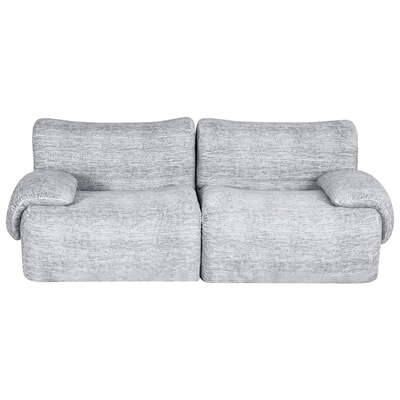 2 Seater Sofa Bed Modular Couch Grey No Assembly Compact Lounge