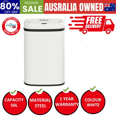 50L Sensor Bin Motion Rubbish Automatic White