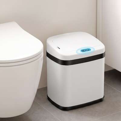 Touchless Motion Sensor Bin White 31x22x38cm