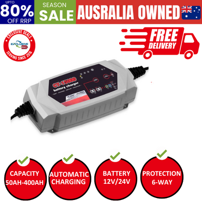 Smart Battery Charger 15A 12V 24V Automatic SLA AGM Car Truck Boat Motorcycle Caravan