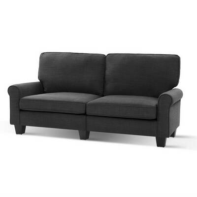 1780mm 3 Seater Sofa Suite Lounger Couch Fabric Dark Grey