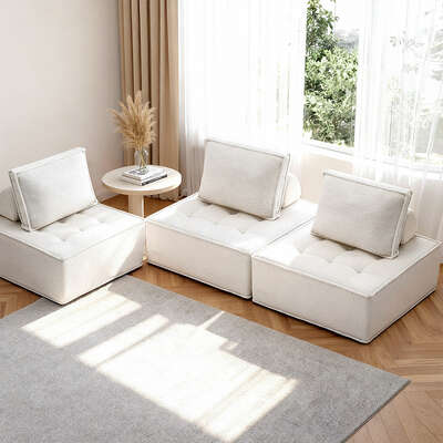 3PCS Floor Sofa Lounge Chairs With Pillows Foldable Tatami Recliners