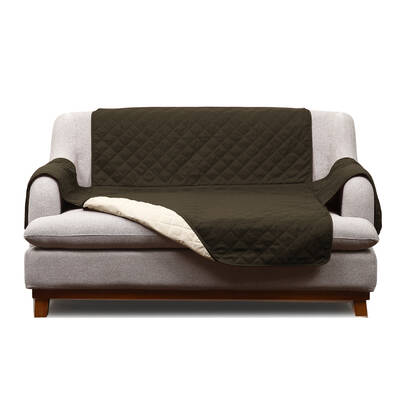 2 Seater Sofa Covers Quilted Couch Lounge Protectors Slipcovers Brown