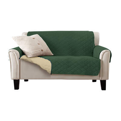 SOFA COVER COUCH SLIPCOVERS WATERPROOF COFFEE AND KHAKI 224CM X 190CM