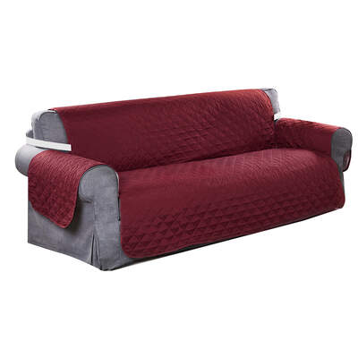 SOFA COVER COUCH SLIPCOVERS WATERPROOF WINE 335CM X 218CM