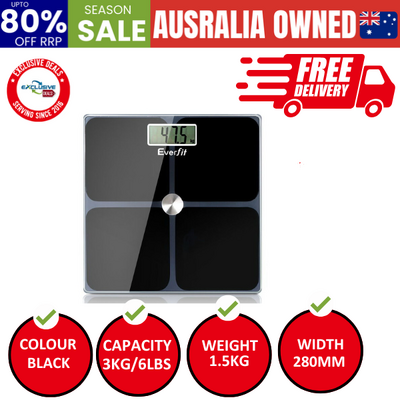 Body Fat Bathroom Scale Weighing Tracker Gym 180Kg