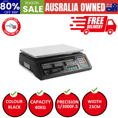 Scales Digital Kitchen 40Kg Weighing Scales Platform Scales Lcd Black