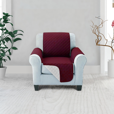  Sofa Cover Quilted Couch Covers Lounge Protector Slipcovers 1 Seater Burgundy